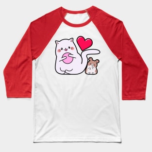 Kawaii style, mouse lovers, Valentine's Day, cute kawaii mice and cats . Baseball T-Shirt
